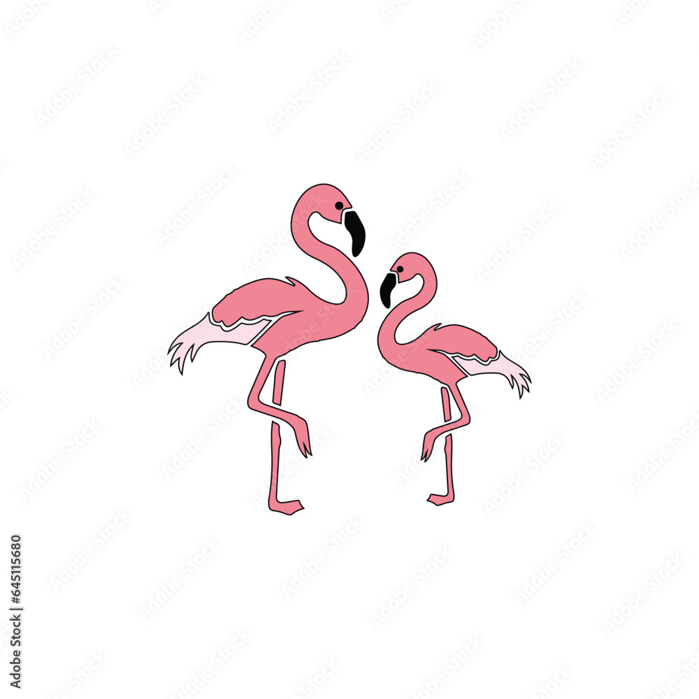 Obraz premium pink flamingo on white