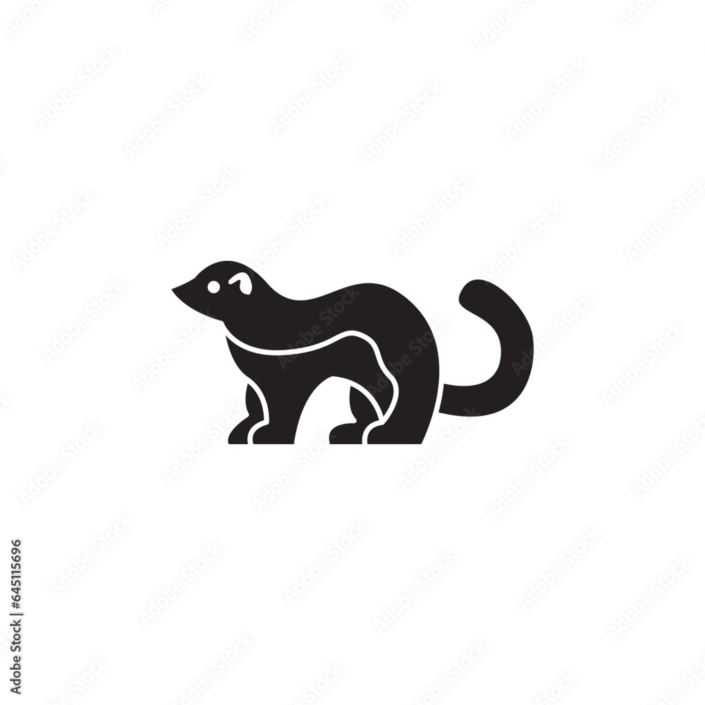 Fototapeta premium ferret vector type icon