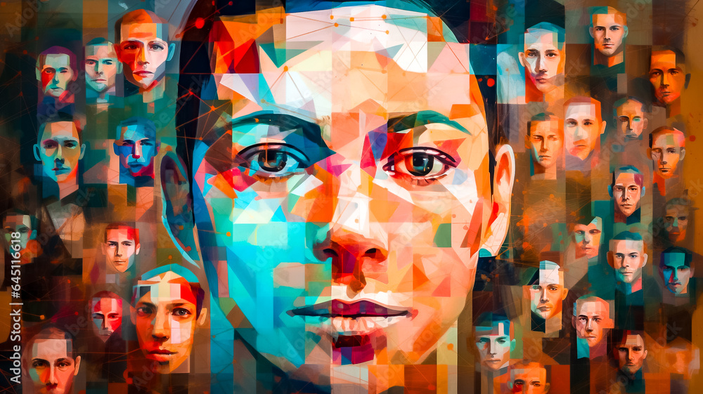 Obraz premium Illustration de la technologie de reconnaissance faciale