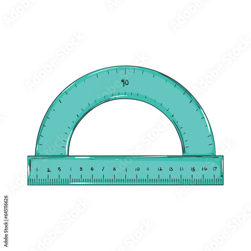 Isolated ruler School supply sketch icon Vector illustration