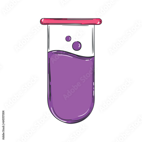 Isolated test tube School supply sketch icon Vector illustration