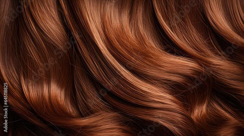 Brown shiny highlight woman hair background texture  generative ai