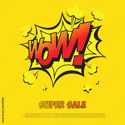 wow super sale comic banner background  