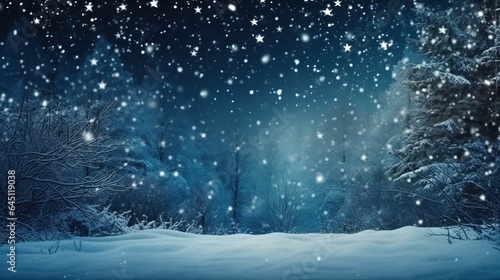 Winter snowy landscape background for christmas or new year holidays, generative ai