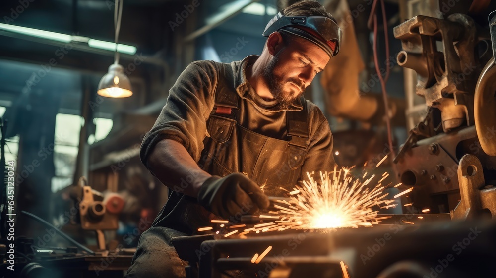 A skilled tradesperson using specialized tools, highlighting the expertise and craftsmanship involved in various industrial roles A skilled tradesperson using specialized tools, highlighting the expertise and craftsmanship involved in various industrial roles