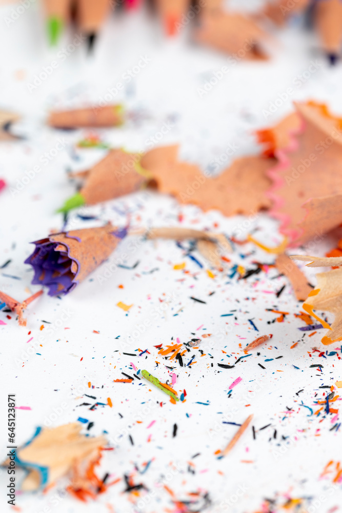 shavings and pieces of lead on paper after sharpening pencils shavings and pieces of lead on paper after sharpening pencils