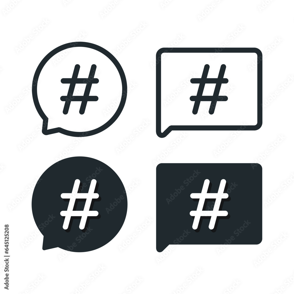 Obraz premium Chat hashtag icon. Illustration vector