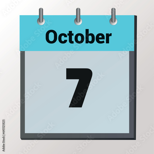 October 7, Cover design with number cube