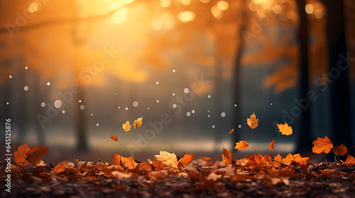 Autumn leaves in the forest. Beautiful nature background