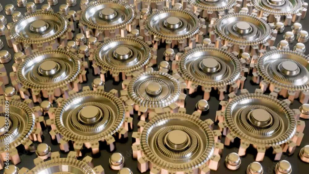 3d animation rotating gears with silver metal color 3d animation rotating gears with silver metal color