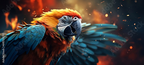 Naklejka Macaw. Generative AI.