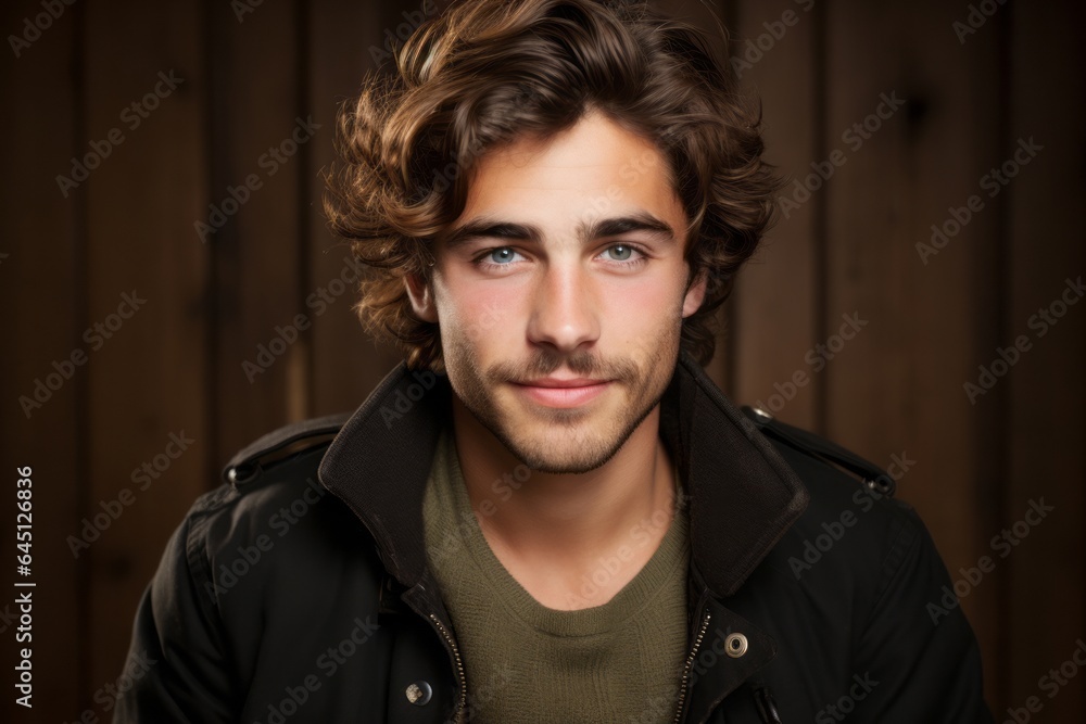 Fototapeta premium ハンサムな顔の男性,Generative AI AI画像