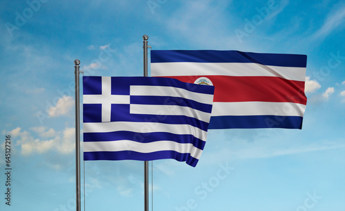 Costa Rico and Greece flag