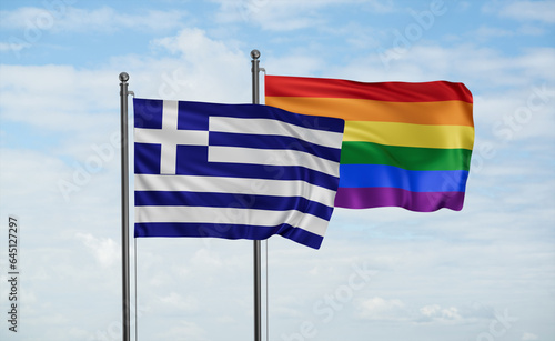 Gay Pride and Greece flag