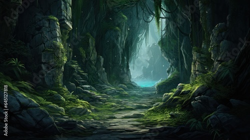 Mountainous road that leads to a secret place game art