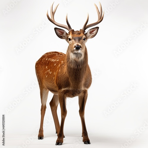 Cute deer wildlife animal white background AI generated image