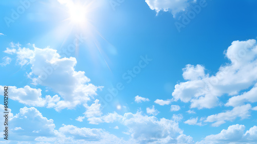 Blue sky background with white clouds. Cumulus clouds