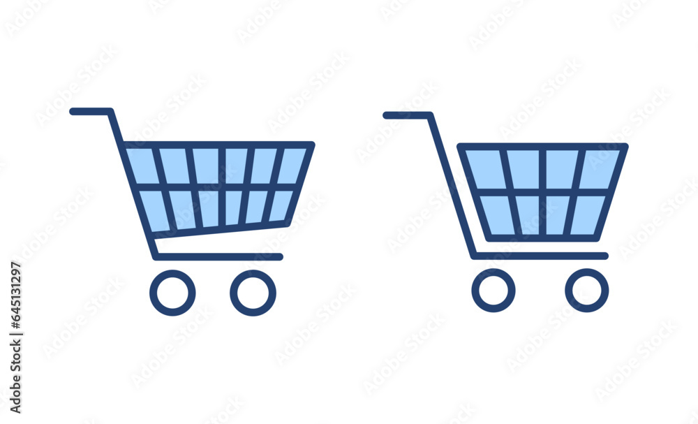 Shopping icon vector. Shopping cart sign and symbol. Trolley icon Shopping icon vector. Shopping cart sign and symbol. Trolley icon