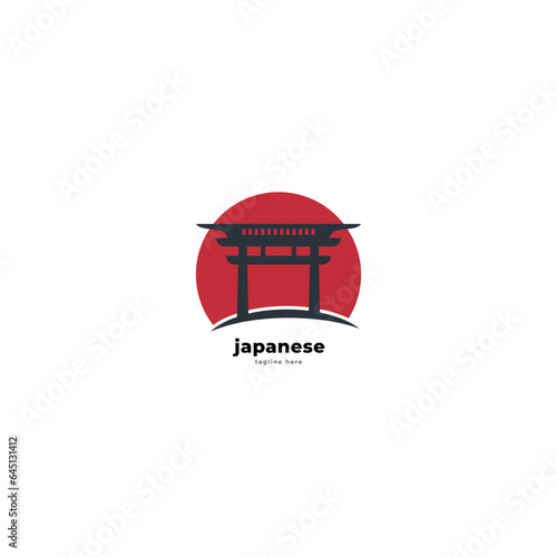 torii logo japan culture symbol vector illustration design, tori logo design