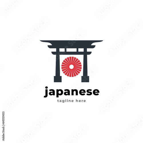 torii logo japan culture symbol vector illustration design, tori logo design