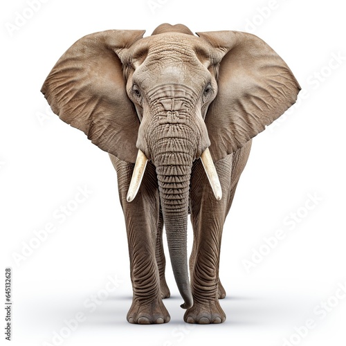 Big elephant in white background AI generated image