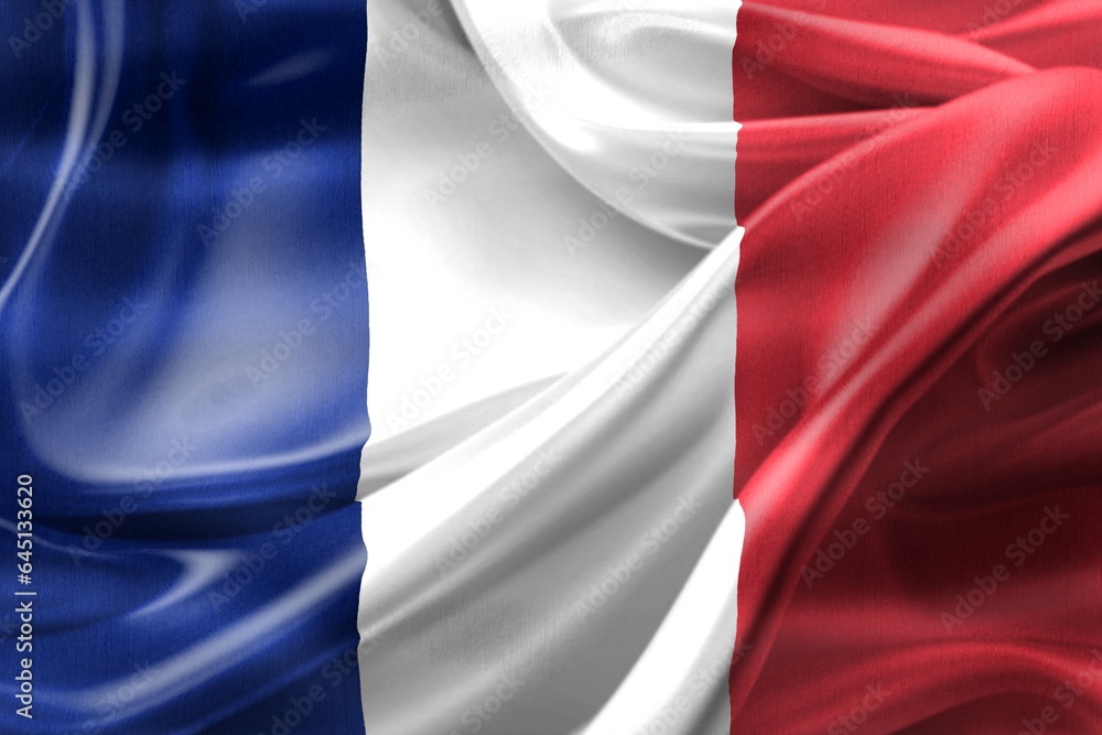 Fototapeta premium France flag - realistic waving fabric flag