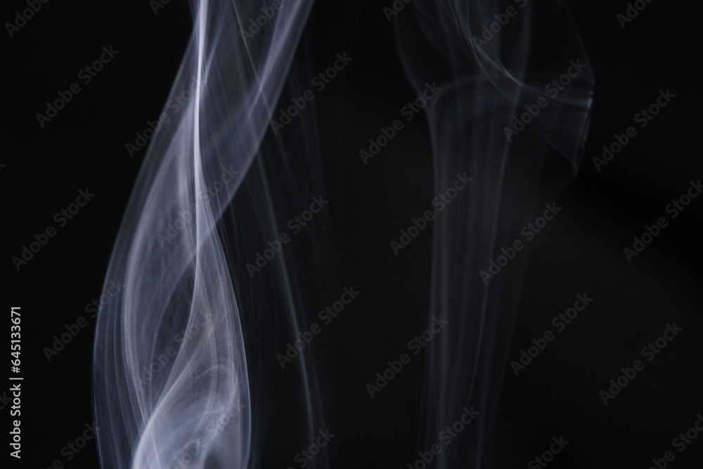 Fototapeta premium Close up shot of smoke on black background