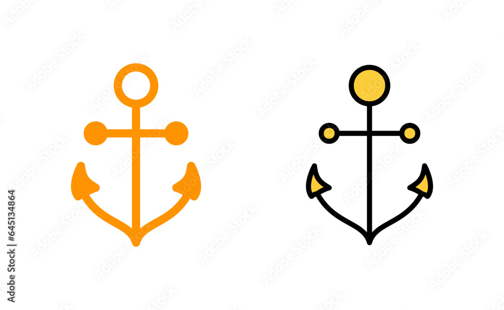 Anchor icon set for web and mobile app. Anchor sign and symbol. Anchor marine icon. Anchor icon set for web and mobile app. Anchor sign and symbol. Anchor marine icon.