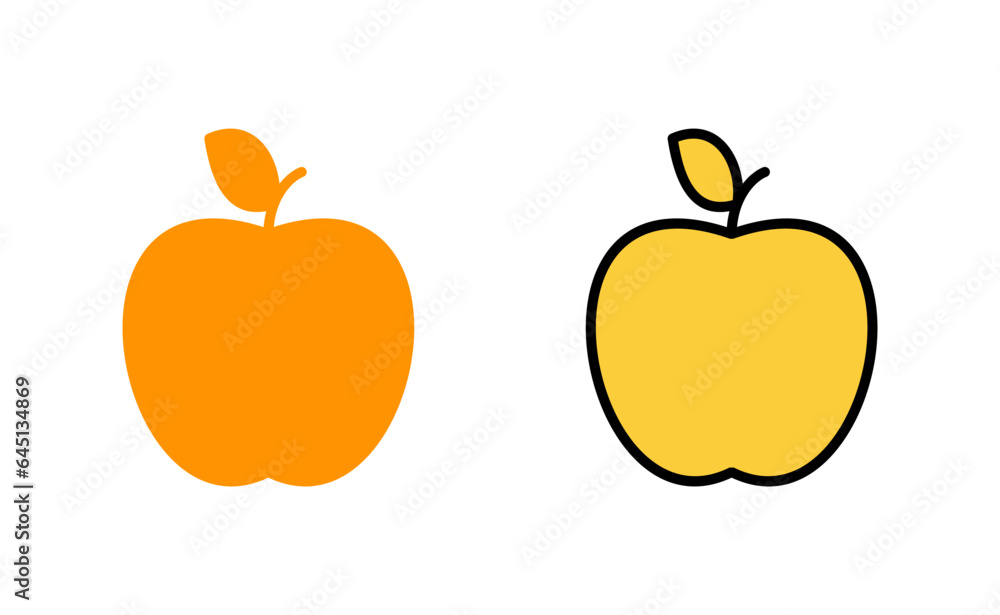 Apple icon set for web and mobile app. Apple sign and symbols for web design. Apple icon set for web and mobile app. Apple sign and symbols for web design.