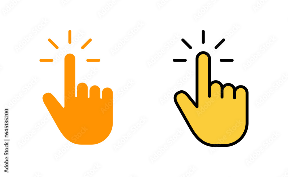 Obraz premium Hand cursor icon set for web and mobile app. cursor sign and symbol. hand cursor icon clik
