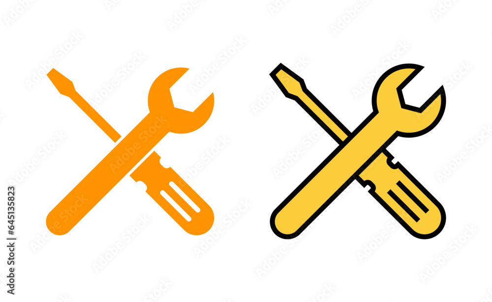 Obraz premium Repair tools icon set for web and mobile app. tool sign and symbol. setting icon. Wrench and screwdriver. Service