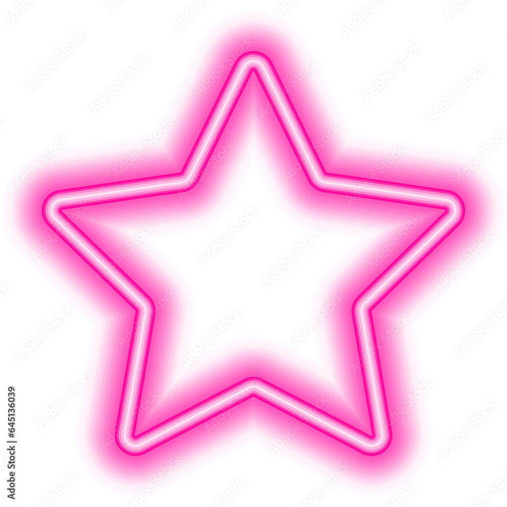 Obraz premium pink star frame neon