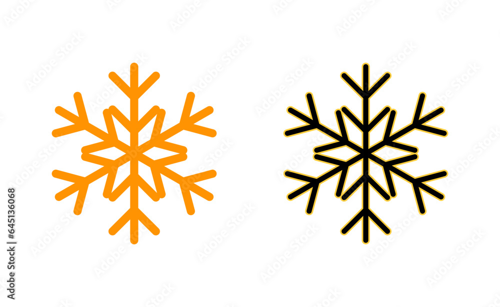 Snow icon set for web and mobile app. snowflake sign and symbol
