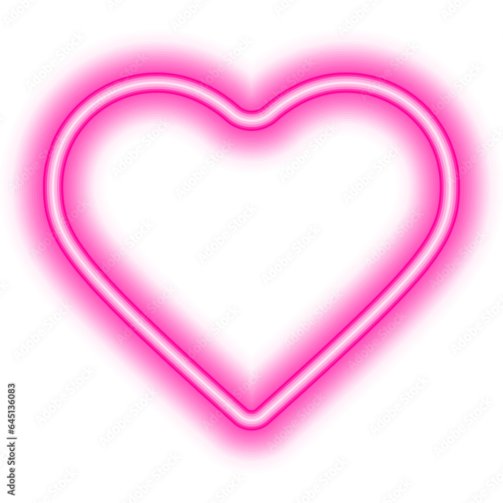 pink heart frame neon