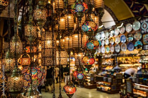 Lamps in Grand Bazar, Istanbul, Turkey photo