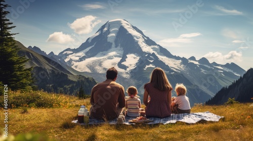 family having a picnic generative ai