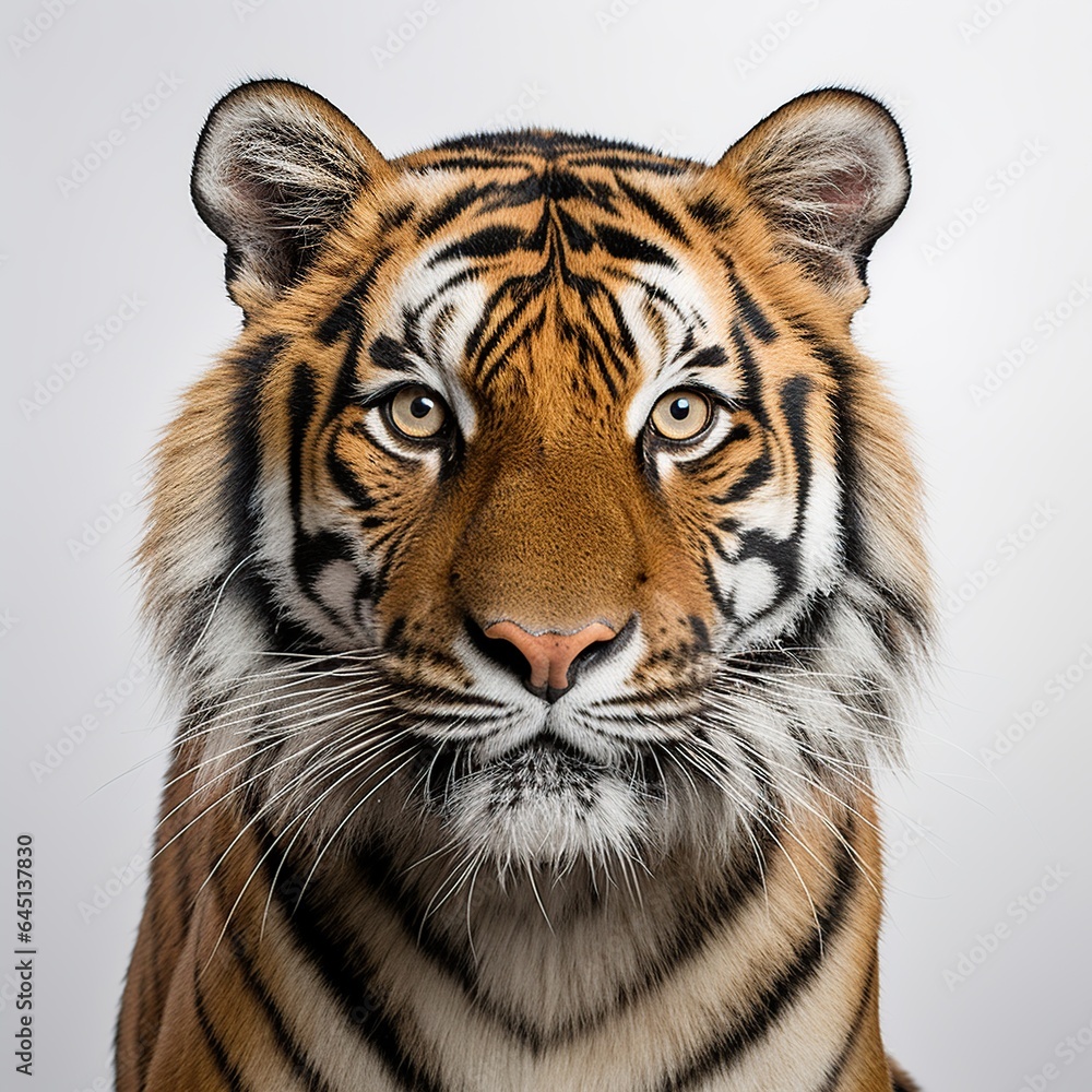 Obraz premium Close up Tiger face head front view AI generated image