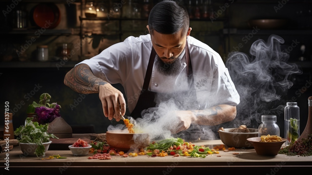 fusion cuisine chef blending Asian and Latin flavors generative ai fusion cuisine chef blending Asian and Latin flavors generative ai