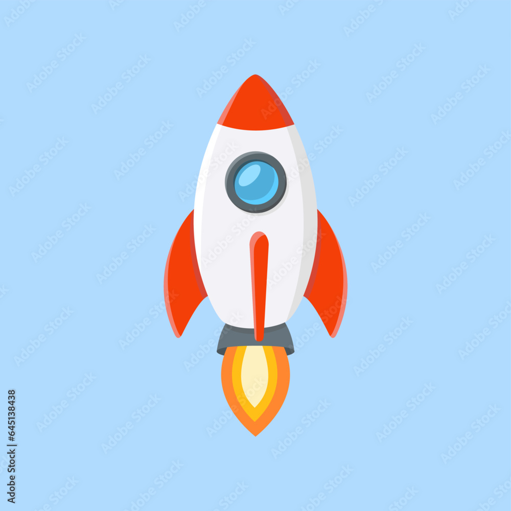 Vector illustration rocket startup launch, progress product innovative grow up, growth progress business concept Vector illustration rocket startup launch, progress product innovative grow up, growth progress business concept
