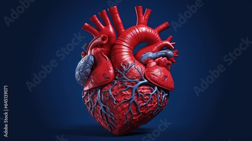 3D rendering of a human heart Generative AI