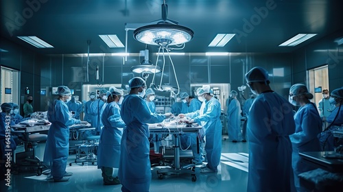 Operating room scene with surgeons Generative AI