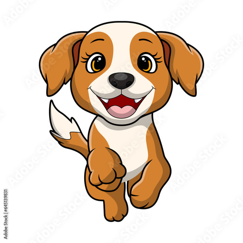 Cute little dog cartoon running © frescostudio