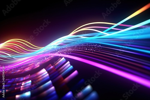 abstract futuristic background with pink blue glowing neon moving high speed wave lines and bokeh lights. Data transfer concept Fantastic wallpaper