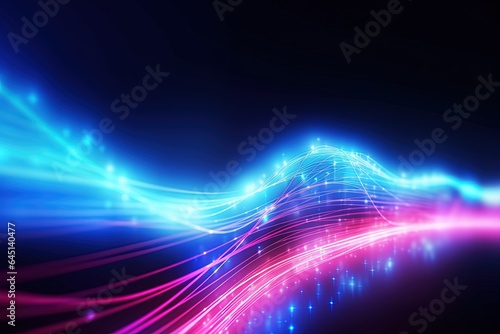 abstract futuristic background with pink blue glowing neon moving high speed wave lines and bokeh lights. Data transfer concept Fantastic wallpaper