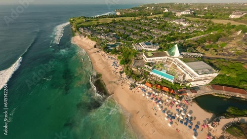 Ocean coastline in Bali — FPV drone aerial view