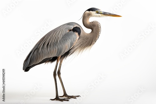 Great Blue Heron Ardea herodias, blank for design. Bird close-up. Background with place for text