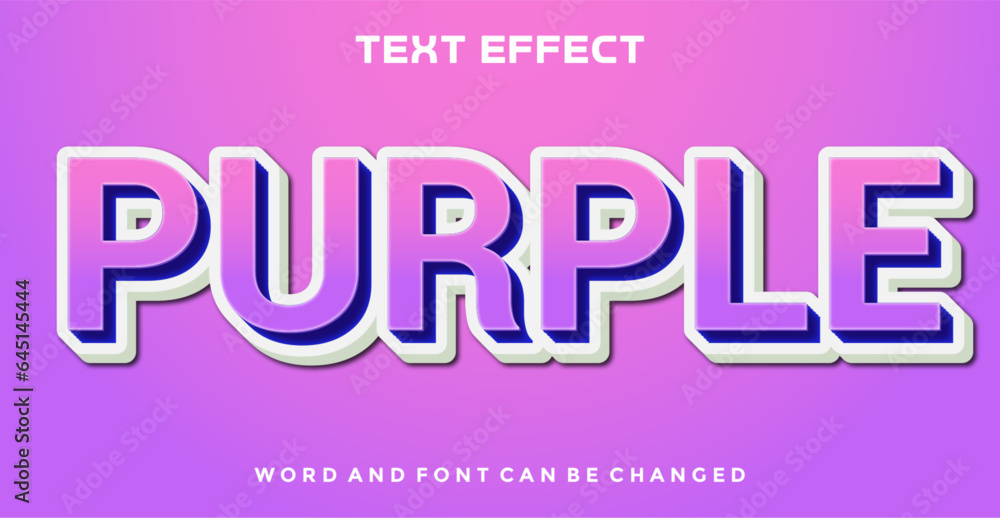 Purple background text effect. Editable text effect