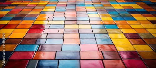 Colorful texture on the floor background.