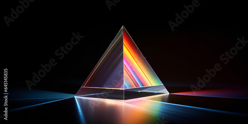 abstract 3d illustration of light dividing prism Generative AI