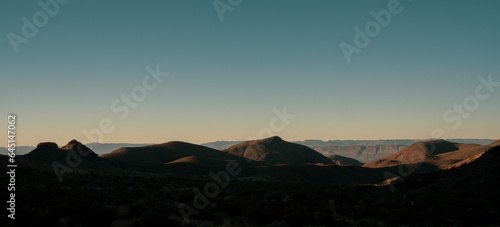 Shadows of Morning Fade Across Brown Foothills of the Chisos